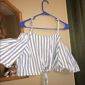 Beautiful white and blue striped blouse